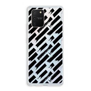 CaseCompany Zwarte vegen: Samsung Galaxy S10 Lite Transparant Hoesje