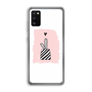 CaseCompany Zwart-wit cactus: Samsung Galaxy A41 Transparant Hoesje