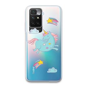CaseCompany Vliegende eenhoorn: Xiaomi Redmi 10 Transparant Hoesje