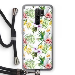 CaseCompany Gele kuif: Xiaomi Redmi 9 Transparant Hoesje met koord