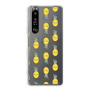 CaseCompany Ananas: Sony Xperia 1 III Transparant Hoesje