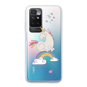 CaseCompany Regenboog eenhoorn: Xiaomi Redmi 10 Transparant Hoesje