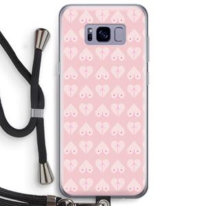 CaseCompany Ass 'n Titties: Samsung Galaxy S8 Plus Transparant Hoesje met koord