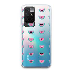 CaseCompany Smiley watermeloenprint: Xiaomi Redmi 10 Transparant Hoesje