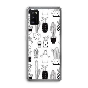 CaseCompany Cactusmotief: Samsung Galaxy A41 Transparant Hoesje