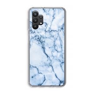 CaseCompany Blauw marmer: Samsung Galaxy A32 5G Transparant Hoesje