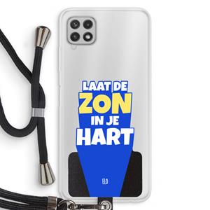 CaseCompany Laat de zon in je hart: Samsung Galaxy A22 4G Transparant Hoesje met koord