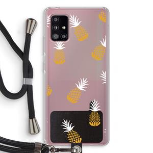 CaseCompany Ananasjes: Samsung Galaxy A51 5G Transparant Hoesje met koord