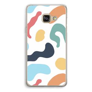CaseCompany Memphis Shapes Blue: Samsung Galaxy A3 (2016) Transparant Hoesje