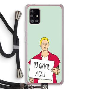 CaseCompany Gimme a call: Samsung Galaxy A51 5G Transparant Hoesje met koord