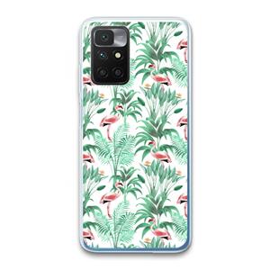 CaseCompany Flamingo bladeren: Xiaomi Redmi 10 Transparant Hoesje