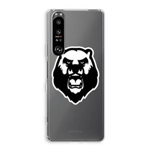 CaseCompany Angry Bear (white): Sony Xperia 1 III Transparant Hoesje