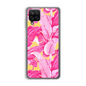 CaseCompany Pink Banana: Samsung Galaxy A12 Transparant Hoesje