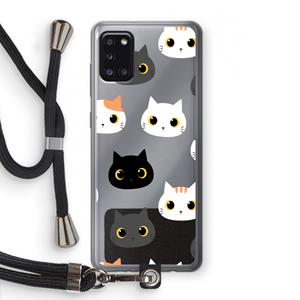 CaseCompany Katten: Samsung Galaxy A31 Transparant Hoesje met koord