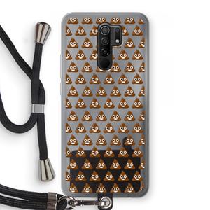 CaseCompany Poop emoji: Xiaomi Redmi 9 Transparant Hoesje met koord