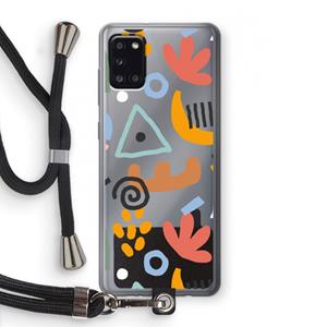 CaseCompany Abstract: Samsung Galaxy A31 Transparant Hoesje met koord