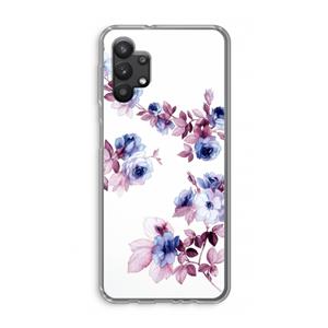 CaseCompany Waterverf bloemen: Samsung Galaxy A32 5G Transparant Hoesje