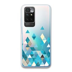 CaseCompany Gekleurde driehoekjes blauw: Xiaomi Redmi 10 Transparant Hoesje