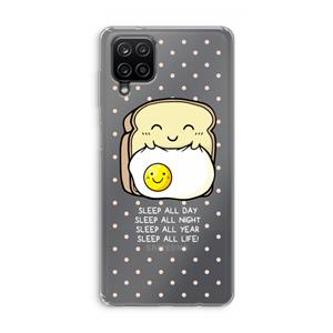 CaseCompany Sleep All Day: Samsung Galaxy A12 Transparant Hoesje