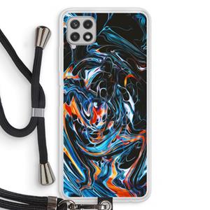 CaseCompany Black Unicorn: Samsung Galaxy A22 4G Transparant Hoesje met koord