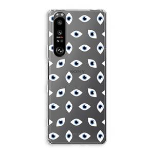 CaseCompany Eyes pattern: Sony Xperia 1 III Transparant Hoesje