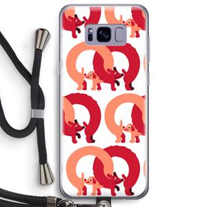 CaseCompany Dogs: Samsung Galaxy S8 Plus Transparant Hoesje met koord
