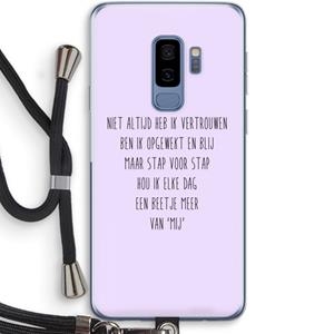 CaseCompany Zelfvertrouwen: Samsung Galaxy S9 Plus Transparant Hoesje met koord