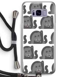 CaseCompany Cats: Samsung Galaxy S8 Plus Transparant Hoesje met koord