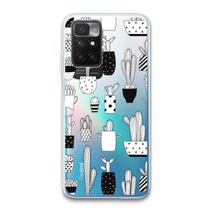 CaseCompany Cactusmotief: Xiaomi Redmi 10 Transparant Hoesje