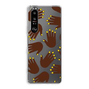 CaseCompany Hands dark: Sony Xperia 1 III Transparant Hoesje