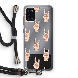CaseCompany Rock: Samsung Galaxy A31 Transparant Hoesje met koord
