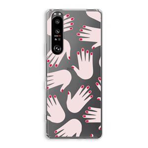 CaseCompany Hands pink: Sony Xperia 1 III Transparant Hoesje