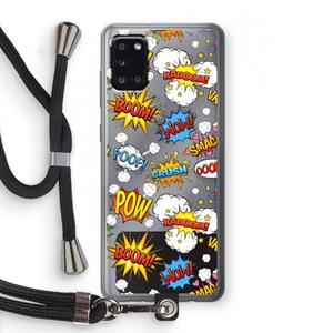 CaseCompany Pow Smack: Samsung Galaxy A31 Transparant Hoesje met koord