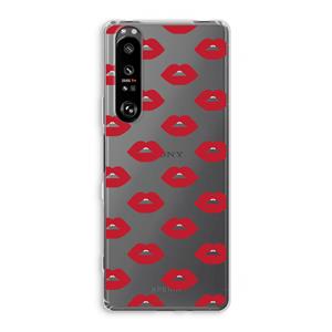 CaseCompany Lips: Sony Xperia 1 III Transparant Hoesje