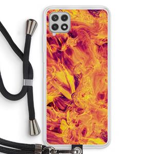 CaseCompany Eternal Fire: Samsung Galaxy A22 4G Transparant Hoesje met koord