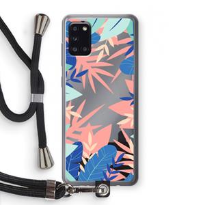 CaseCompany Tropisch: Samsung Galaxy A31 Transparant Hoesje met koord