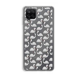 CaseCompany Zwanen: Samsung Galaxy A12 Transparant Hoesje