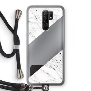 CaseCompany Biggest stripe: Xiaomi Redmi 9 Transparant Hoesje met koord