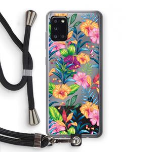 CaseCompany Tropisch 2: Samsung Galaxy A31 Transparant Hoesje met koord