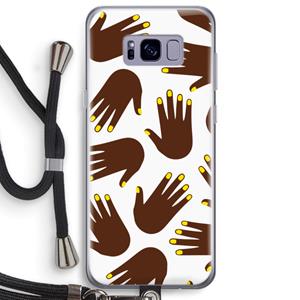 CaseCompany Hands dark: Samsung Galaxy S8 Plus Transparant Hoesje met koord
