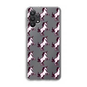 CaseCompany Musketon Unicorn: Samsung Galaxy A32 5G Transparant Hoesje
