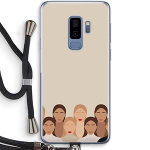 CaseCompany Girls girls girls: Samsung Galaxy S9 Plus Transparant Hoesje met koord