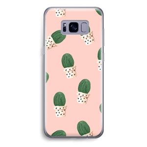 CaseCompany Cactusprint roze: Samsung Galaxy S8 Transparant Hoesje