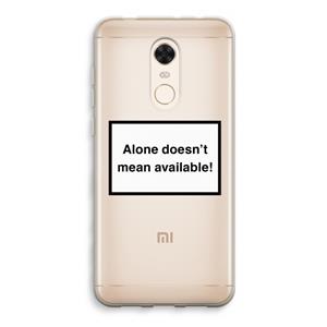 CaseCompany Alone: Xiaomi Redmi 5 Transparant Hoesje
