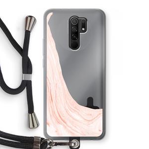 CaseCompany Peach bath: Xiaomi Redmi 9 Transparant Hoesje met koord