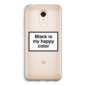 CaseCompany Black is my happy color: Xiaomi Redmi 5 Transparant Hoesje