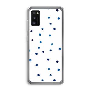 CaseCompany Blauwe stippen: Samsung Galaxy A41 Transparant Hoesje