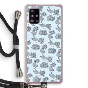 CaseCompany Poezen: Samsung Galaxy A51 5G Transparant Hoesje met koord