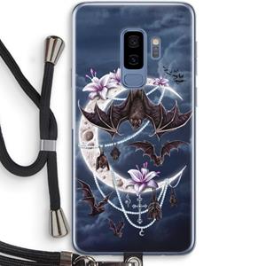 CaseCompany Vleermuizen Maan: Samsung Galaxy S9 Plus Transparant Hoesje met koord