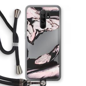 CaseCompany Roze stroom: Xiaomi Redmi 9 Transparant Hoesje met koord